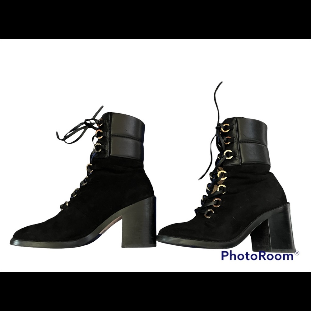 Black Suede Stuart Weitzman Boots Watson S7 - Picture 4 of 8